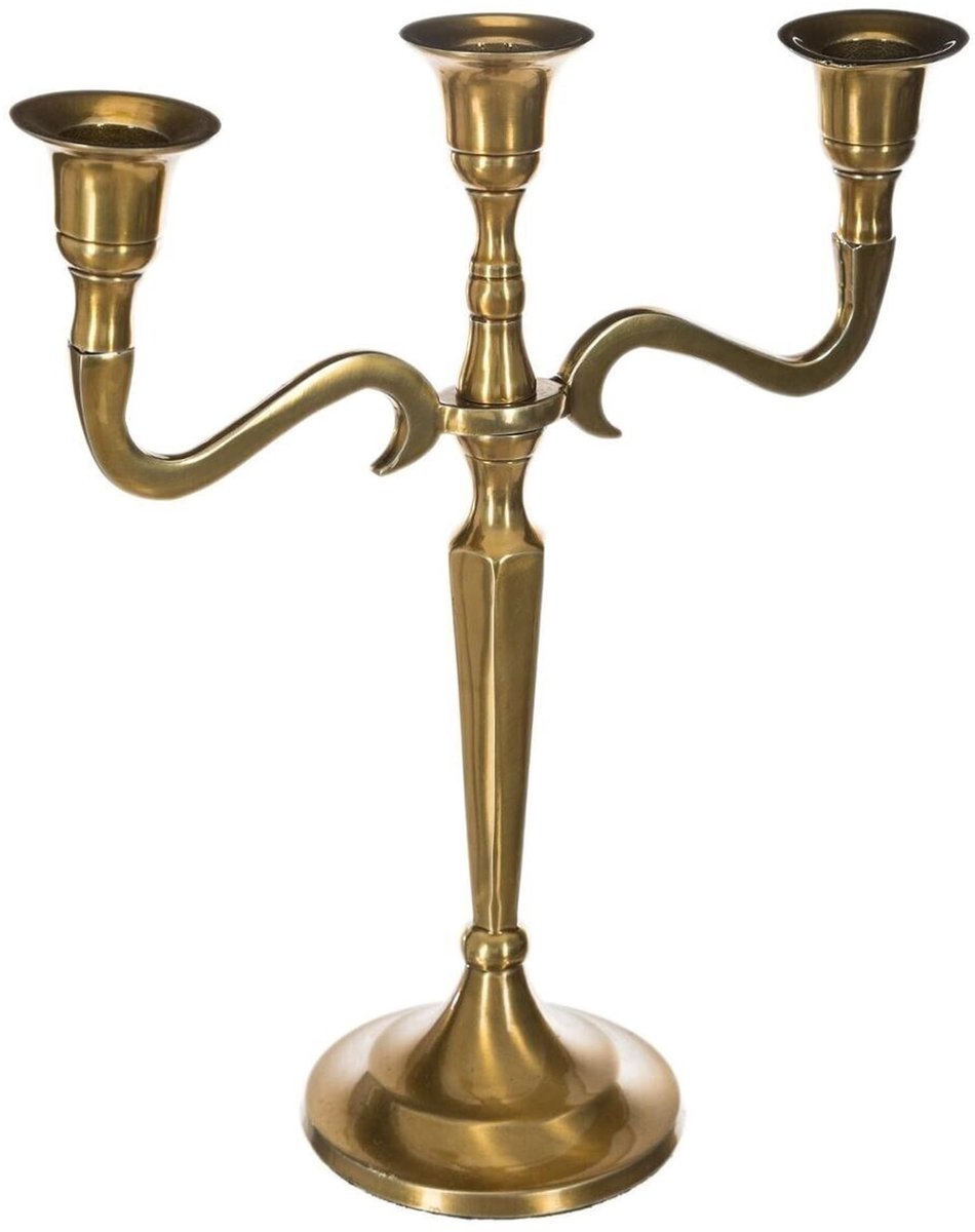 Omgoods - Gouden Metalen Kaarsenhouder voor 3 Kaarsen