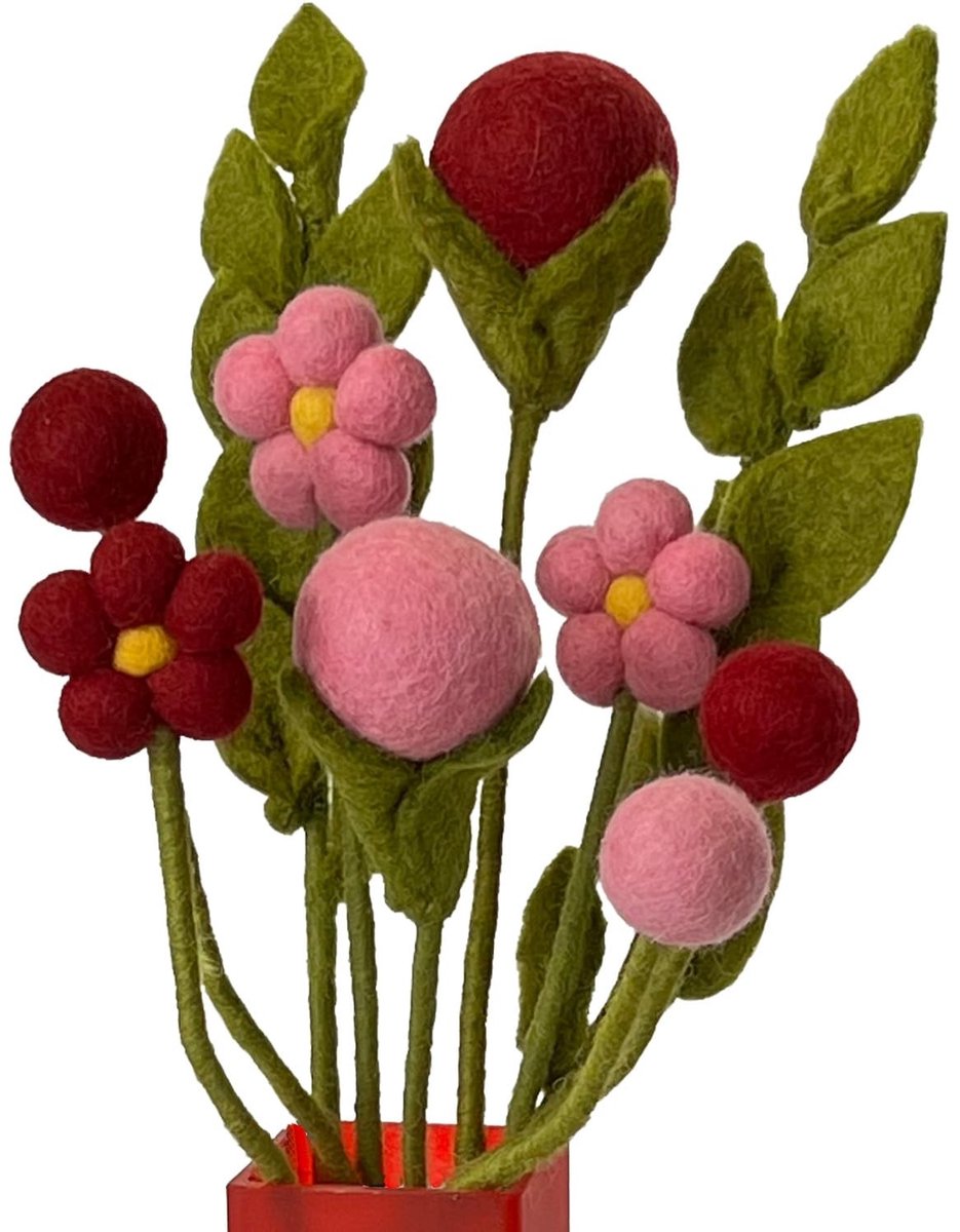 Omgoods - Handgemaakt Viltboeket met Duurzame Bloemen