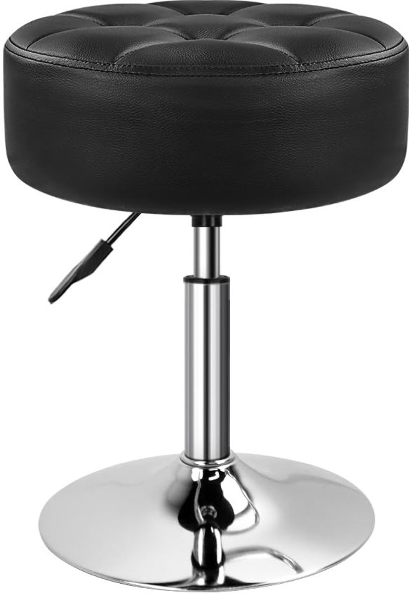 Omgoods - Makeup Stoel - Ronde PU Leren Swivel Kruk Hoogte Verstelbaar