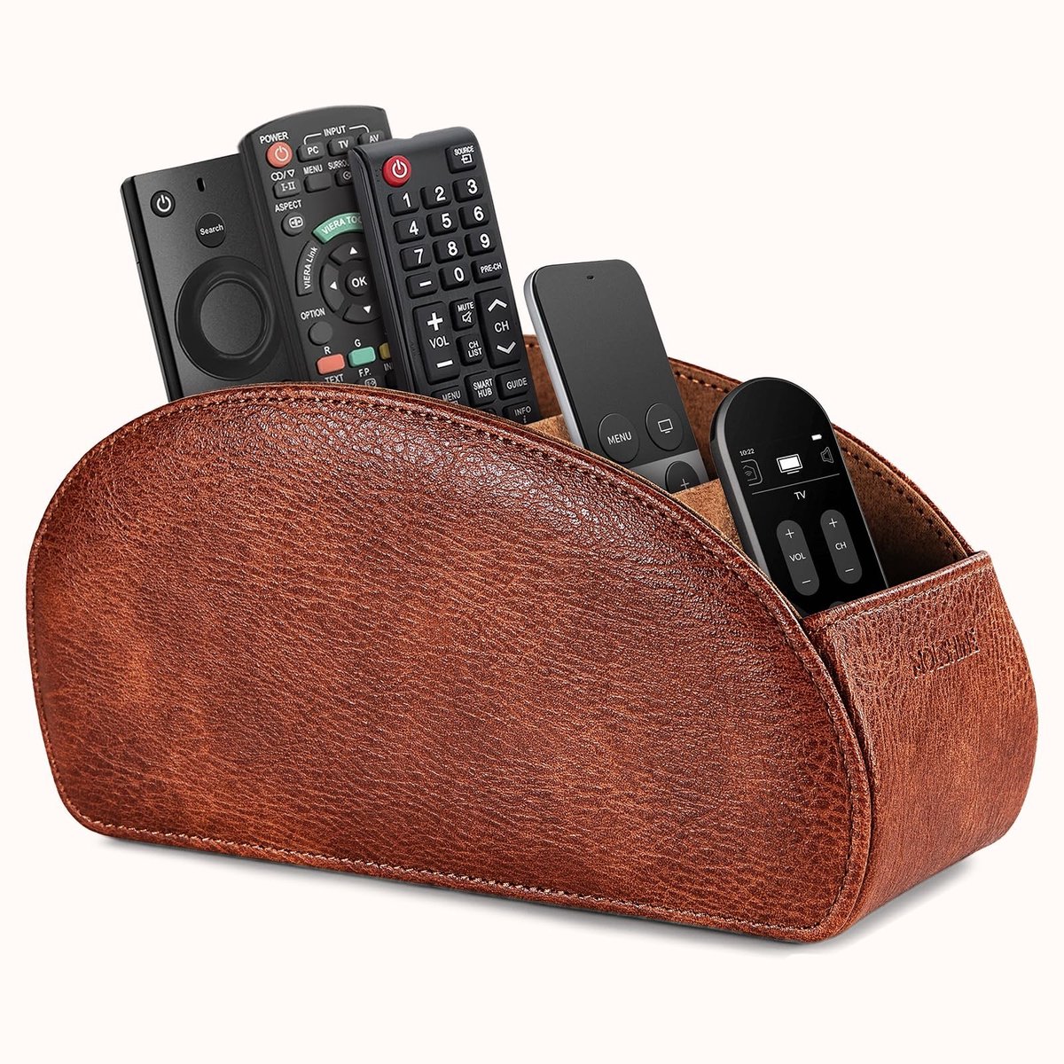 Omgoods - PU Leather Remote Control Houder met 5 Compartimenten voor Kantoorbenodigdheden