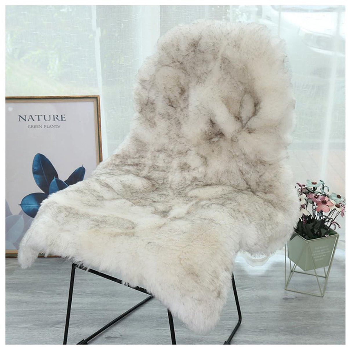 Omgoods - Faux Sheepskin Vloerkleed 60 x 90 cm voor Sofa en Woonkamer