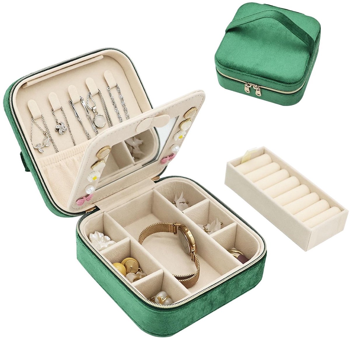 Omgoods - Sieraden Organizer met Spiegel voor Reizen