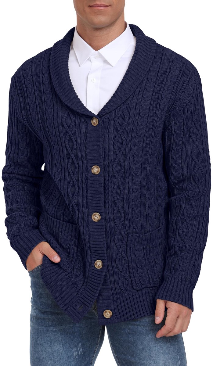 Omgoods - Heren Cardigan met V-hals en Knopen