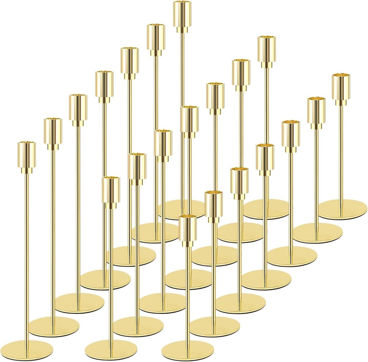 Omgoods - Set van 21 Gouden Kaarsenhouders voor Feestdecoratie