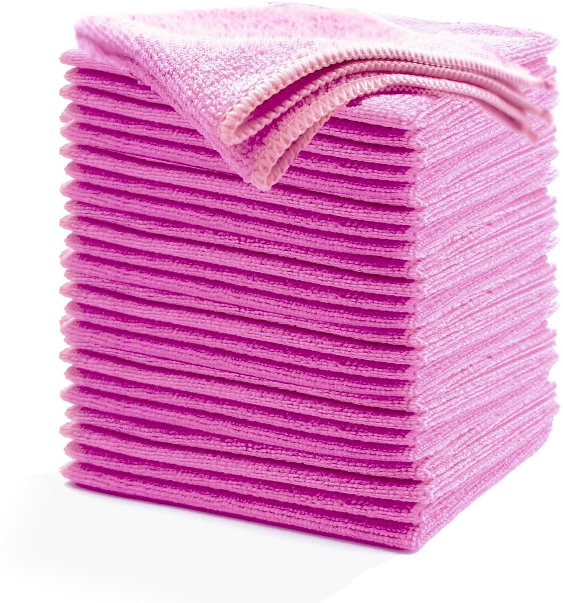 Omgoods - Set van 25 Microfiber Schoonmaakdoeken - 30cm x 30cm - Roze