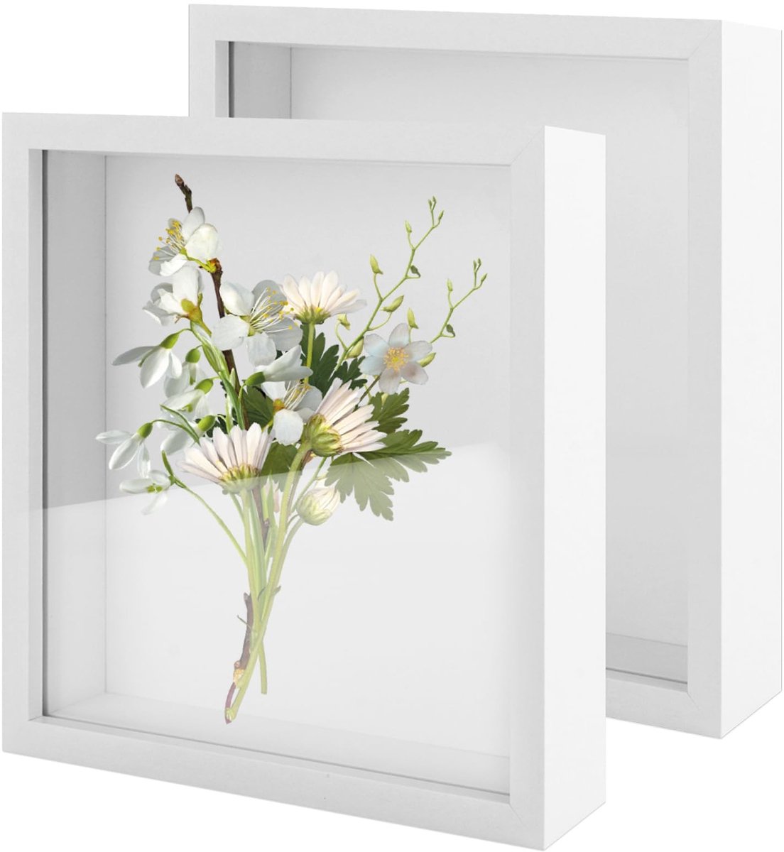 Omgoods - 2 Stuks 3D-Fotolijsten 30x30 cm - Diepe Lijst voor Objecten
