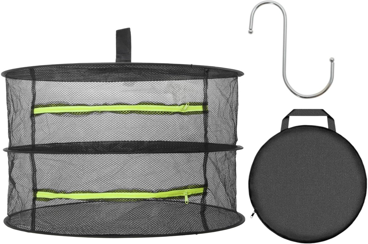 Omgoods- Kruidendroogrek 2-laags - Opvouwbaar Droognet - Duurzaam Netstof - Voor Kruiden/Planten - Praktische Oplossing - Plantendroger