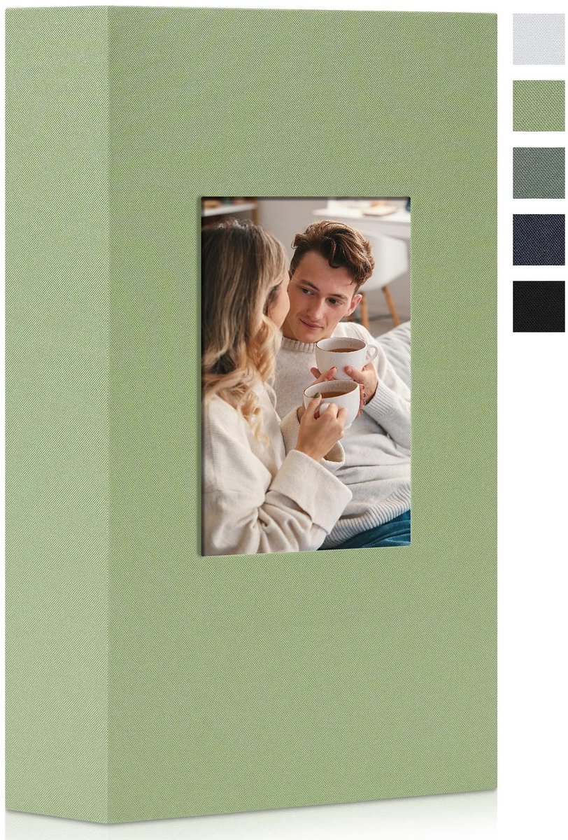 Omgoods - Fotoalbum 10 x 15 cm met 300 Compartimenten, Lichtgroen