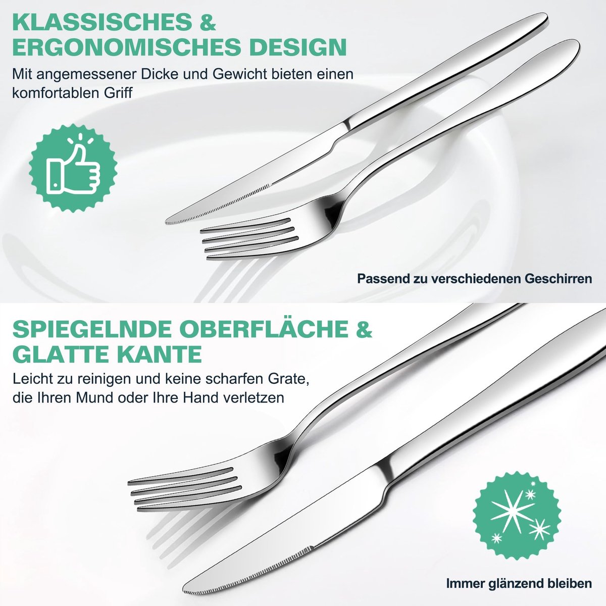 Omgoods - 12-delige Steak Cutlery Set van RVS voor 6 Personen