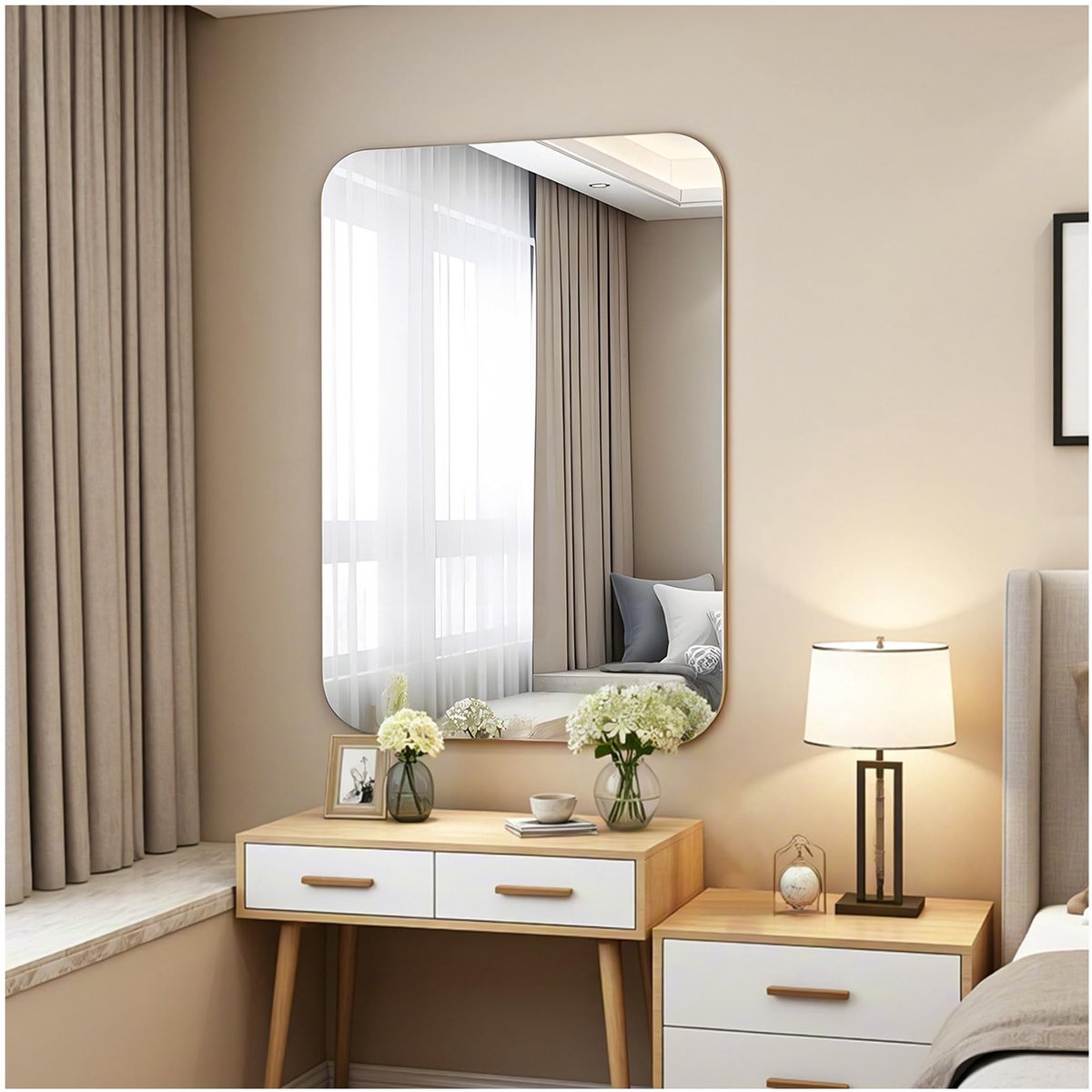 Omgoods - Frameloze Rectangulaire Wandspiegel 40 x 60 cm van HD Glas