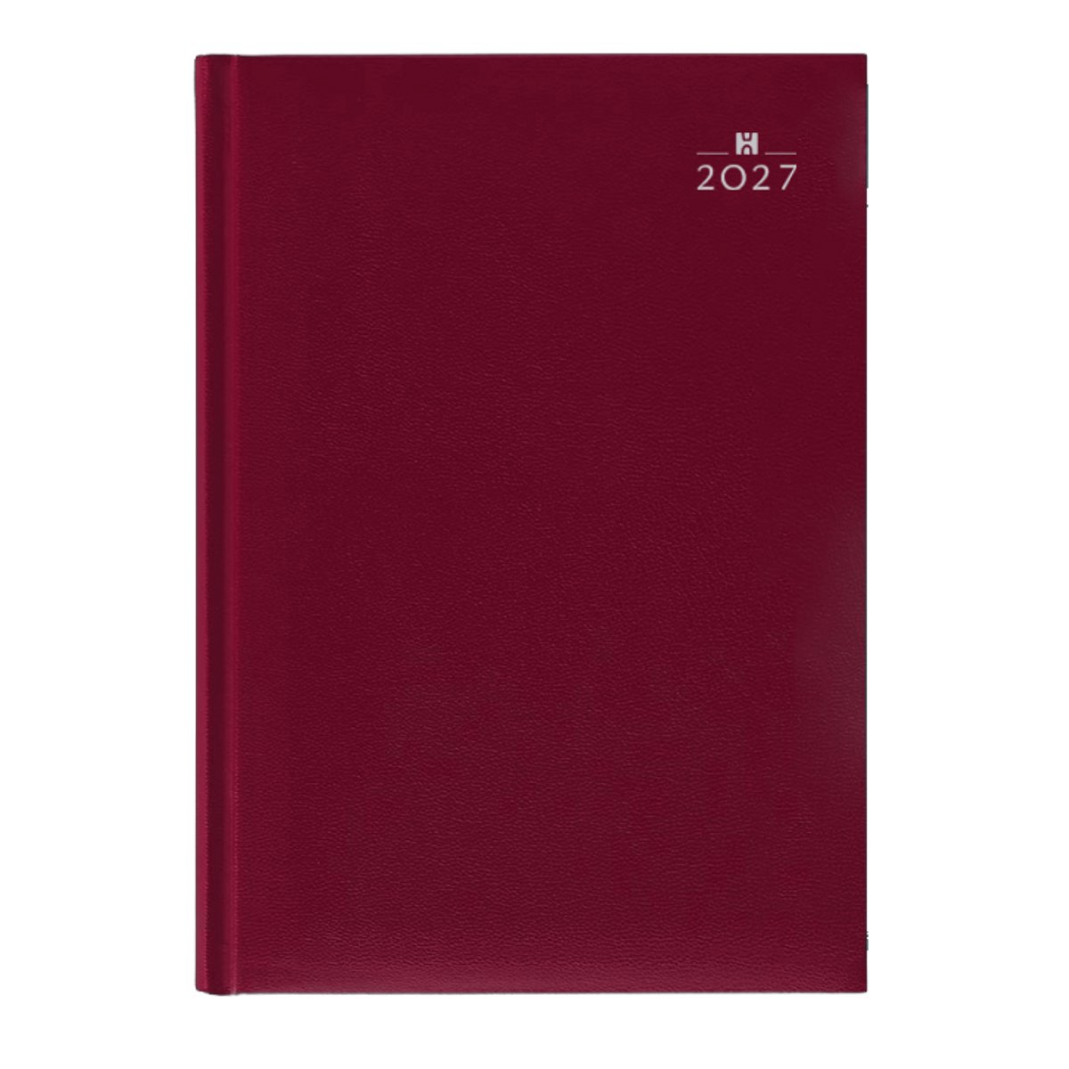 Castelli - Bureau agenda H70 2027 - 1 dag per pagina - formaat A5 - Nederlandstalig - Made in Italy - gewatteerde luxe omslag rood