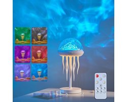 Maxspace Projecteur de ciel étoilé avec 7 couleurs, lampe 2 en 1 méduse avec télécommande et minuteur, veilleuse pour enfants, pour fêtes, jeux, décoration de chambre, cadeau (méduses) - wit (Classe énergétique A)
