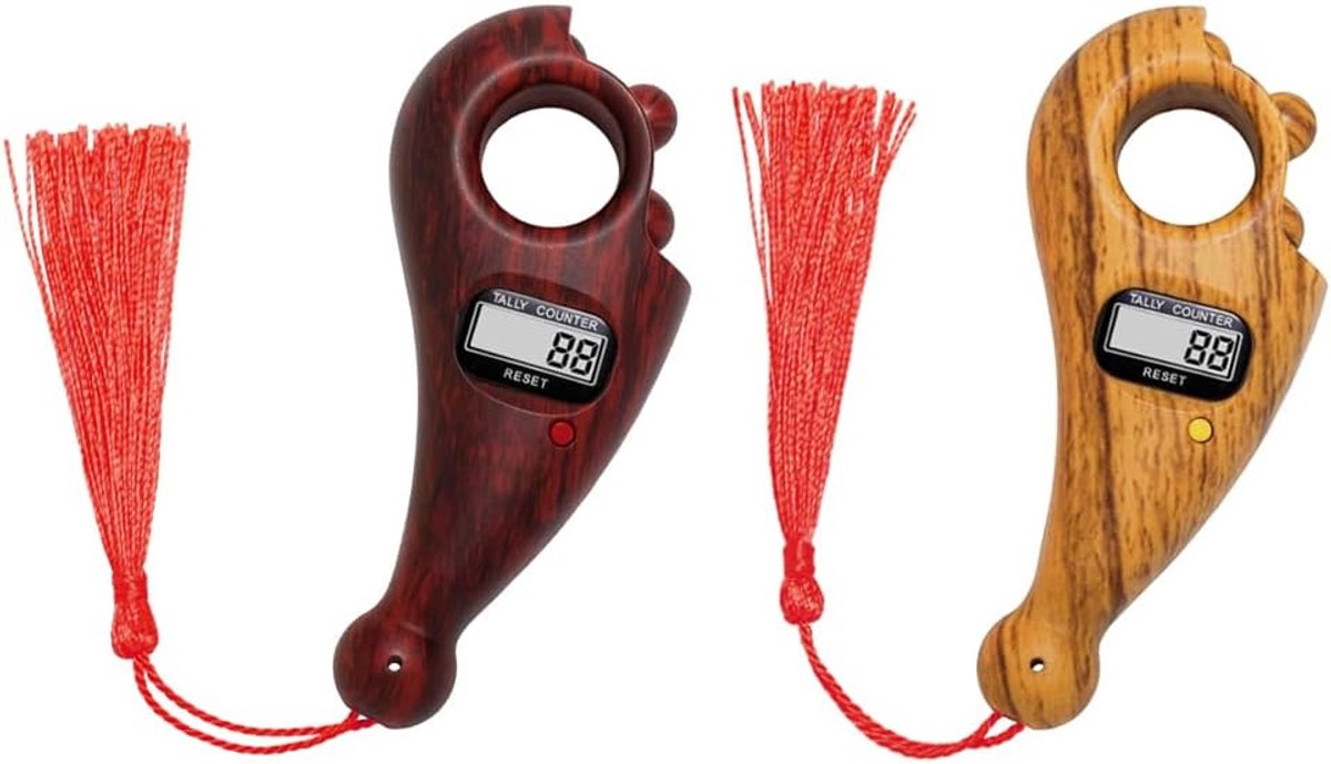 Digital kralenteller 2pcs - Rood, Geel - Compact en duurzaam - Ideaal voor meditatie - ShopVlot