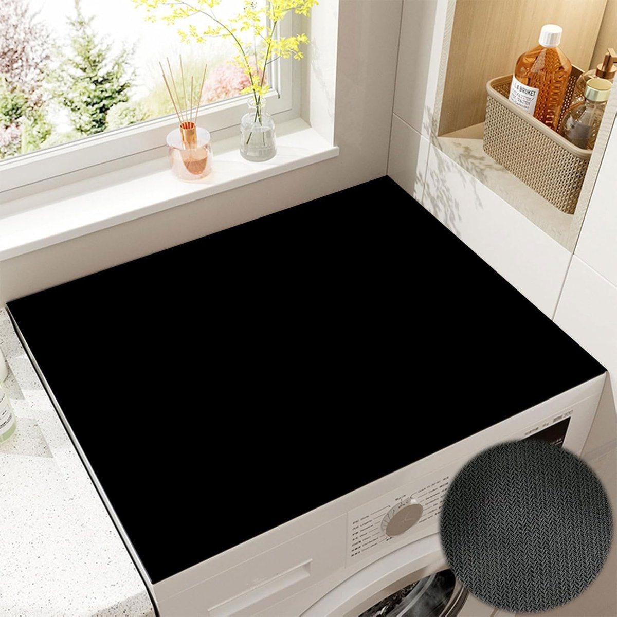 SnelShoppen - Wasmachine Pad 60 x 60 cm Universele Wasmachine Cover Zacht Snijbaar Duurzaam Diatomee Aarde Ideaal voor Wasmachine en Droger
