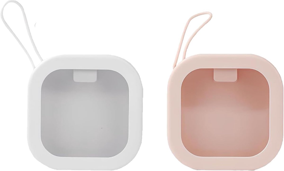 SnelShoppen - 2 Stuks Vierkante Mini Box Organizer voor Haar, Plastic Opbergdozen met Deksel, Kleine Plastic Dozen voor Flos, Haarspelden en Sieraden