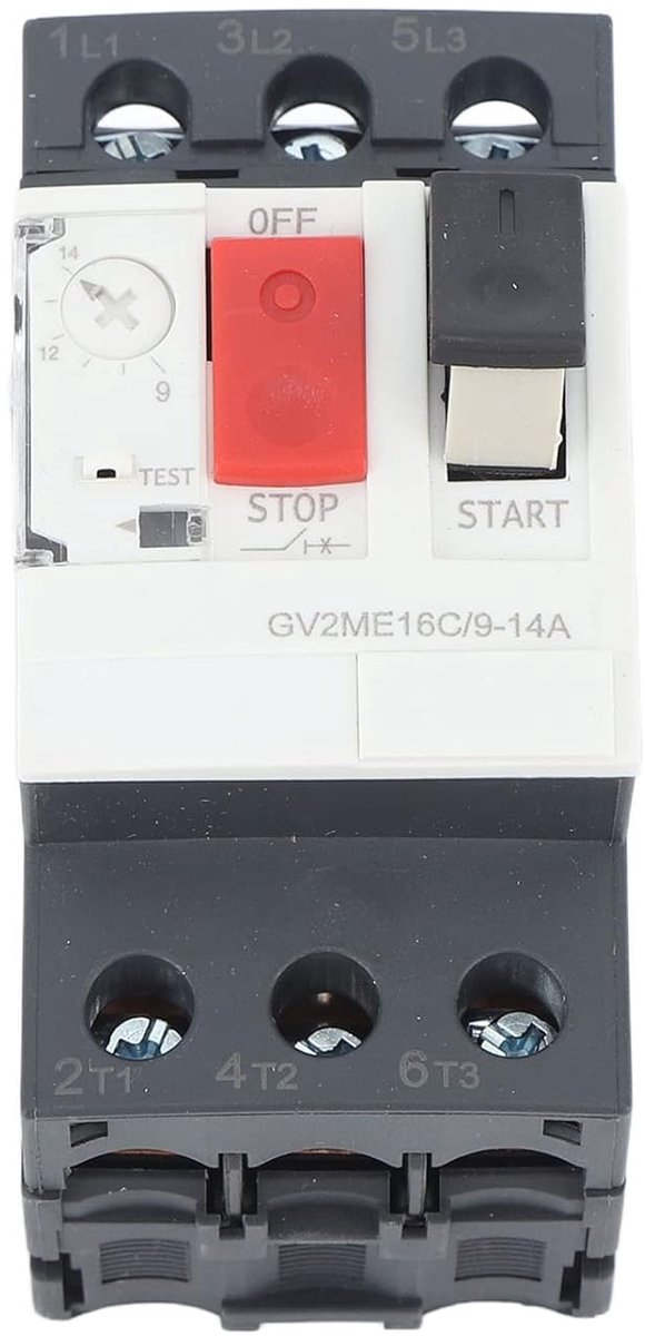 SnelShoppen - Motorbeveiligingsschakelaar, Overload Beveiliging Motor Circuitonderbreker AC690V, 9-14A, Eenvoudig te Installeren voor Industrie
