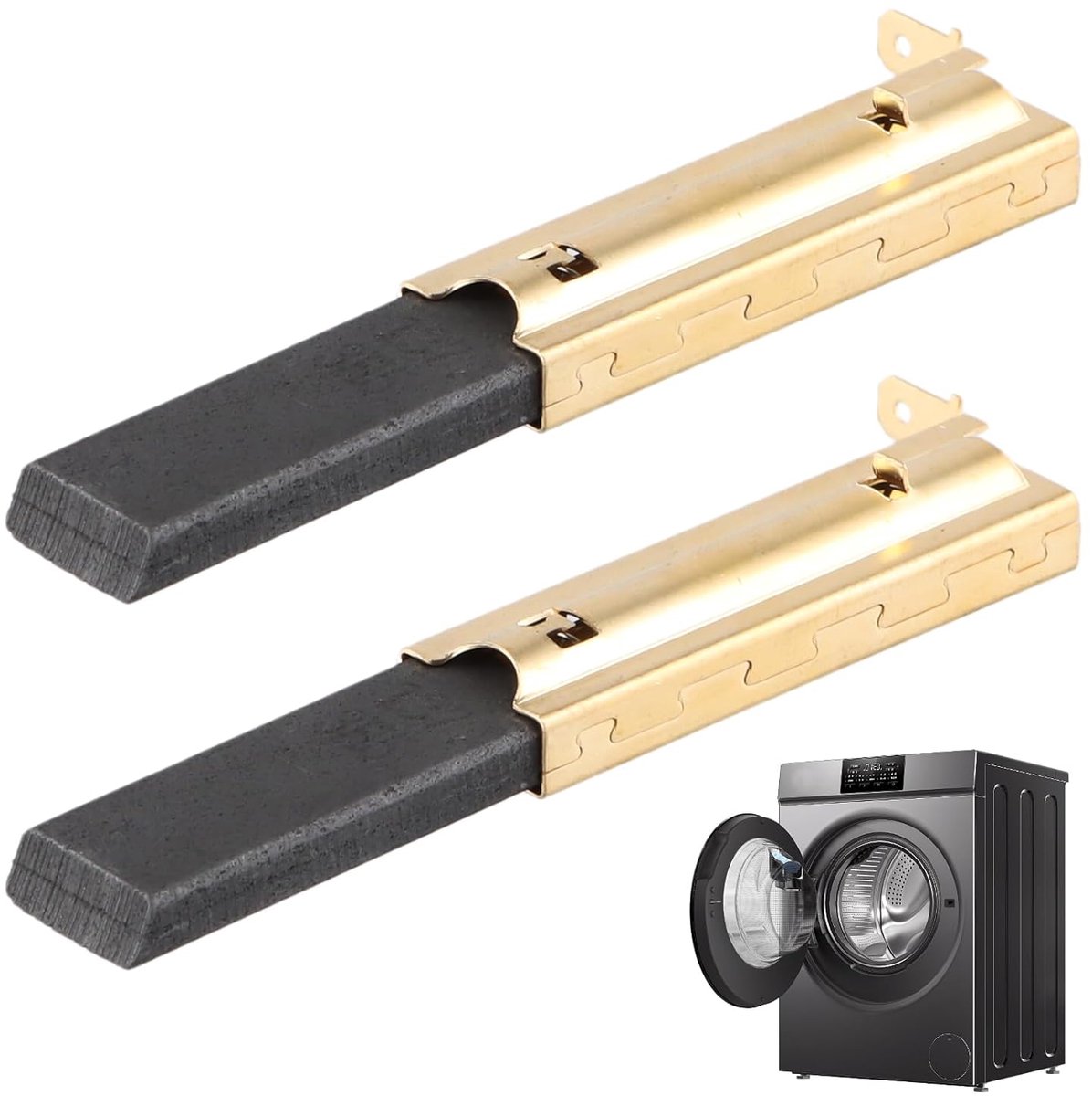 SnelShoppen - 2 Stuks Koolborstels L94MF7 voor Wasmachine, Vervangende Onderdelen voor Elektrische Motor, Hoogwaardige Koolstof, 5 x 13.5 x 39.6 mm