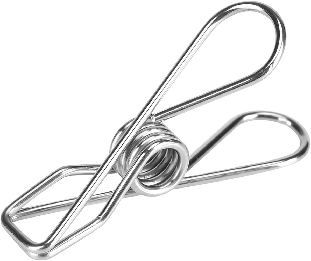 SnelShoppen - 20 Stuks Rvs Kledingknijpers Zware Kwaliteit Buitengebruik, Duurzame Kledingclips voor Was, Metalen Wasknijpers voor Huishouden en Keuke