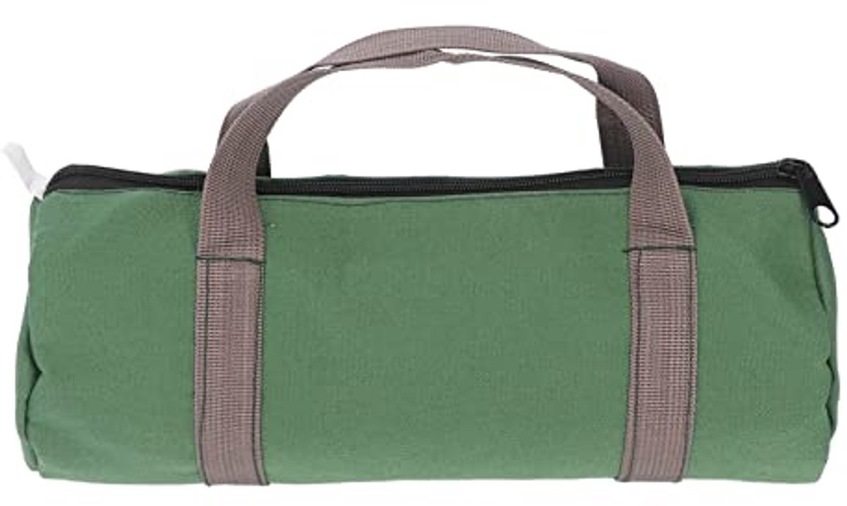 SnelShoppen - Grote Tool Bag Canvas, Waterdicht, Multifunctioneel, Heavy Duty, Brede Mond, Army Groen, Voor Carrosseriewerk, Timmerwerk, Technici