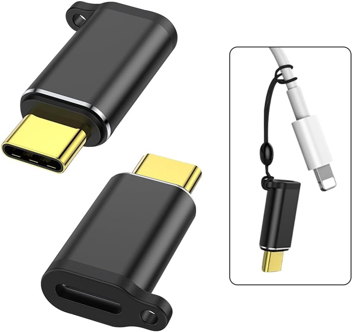 USB-C naar Lightning Adapter - 2x - Hoge snelheid - 60W snelladen zonder wachttijd - ShopVlot