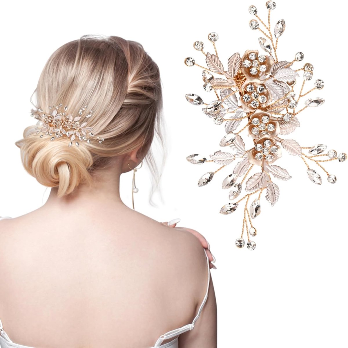 Crystal Hair Pins, Wedding Hair Accessories, Silver Wedding Hair Jewelry, Wedding Rhinestone Hair, Bride Hairstyles - ShopVlot