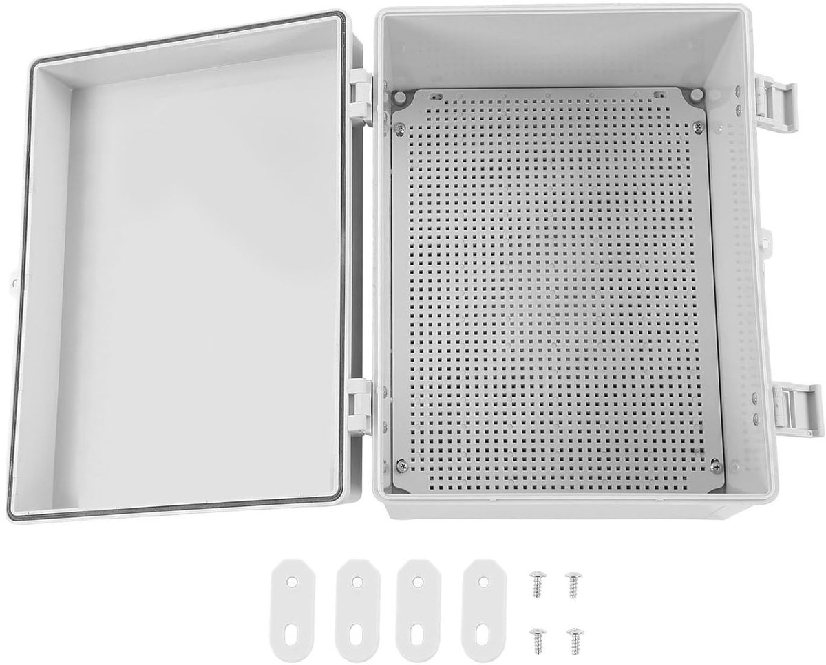 SnelShoppen - Waterdichte aansluitdoos IP66 met montageplaat, ABS materiaal, 400 x 300 x 200 mm voor buitengebruik, industriële toepassingen, weerbest