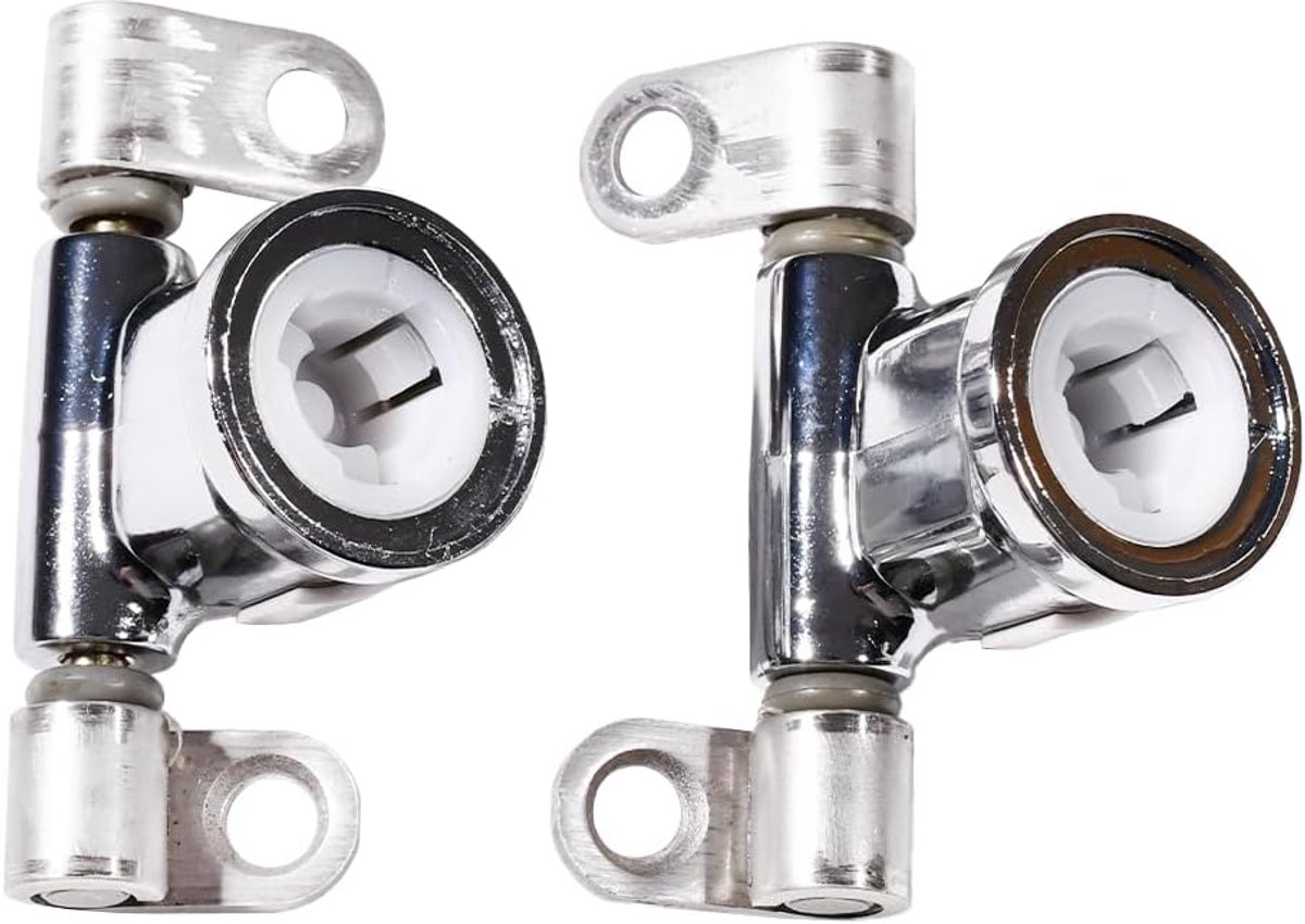 A pair of detachable chrome toilet seat hinges AI0002100R compatible with ROCA Dama Giralda Senso easy release - ShopVlot
