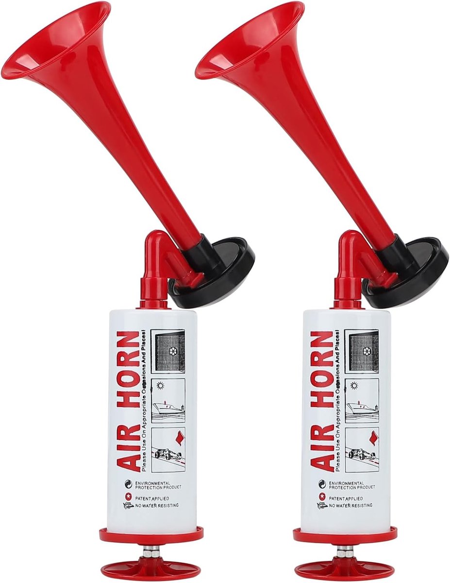Boothoorn handpomp - Portable luchtfluitje - Inclusief beschermhoes - Perfect voor feesten - ShopVlot