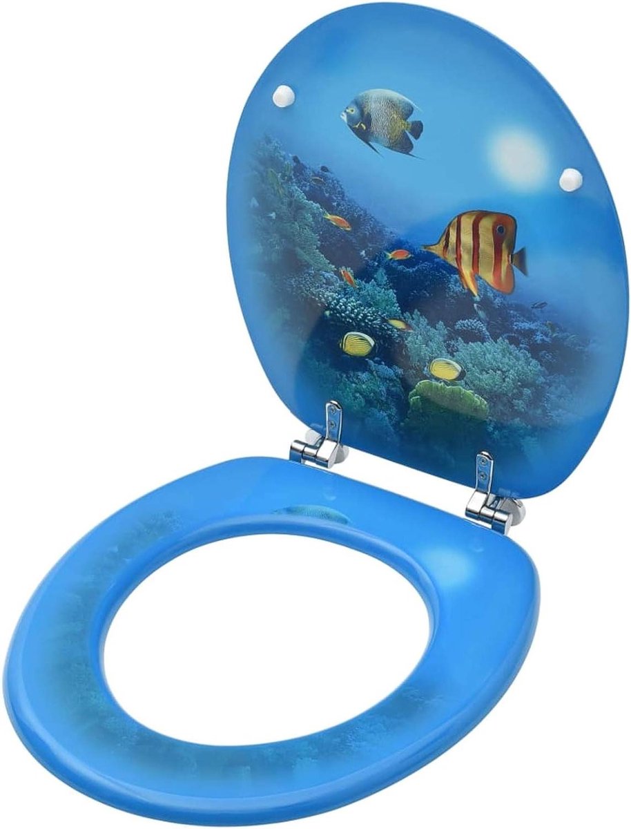 Toiletbril met Deksel - WC Deksel - Badkamer Opknappen - Verstelbare Scharnieren - 12-20 cm - Multicolour