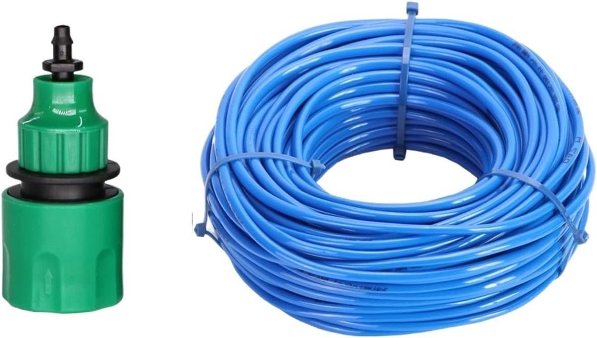 Tuinslang met Snelkoppeling - Irrigatieslang PVC - Planten Water Geven - Koudbestendig Zonnebrandmateriaal - 20 meter - Blauw