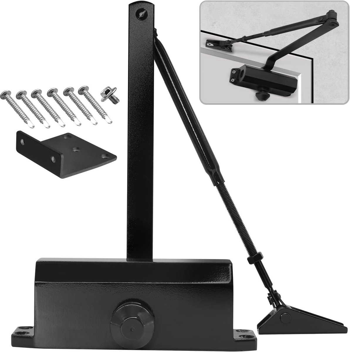 Deurdranger - Hydraulisch en Verstelbaar - Tot 60KG - Inclusief Bevestigingsset - voor Binnen en Buiten