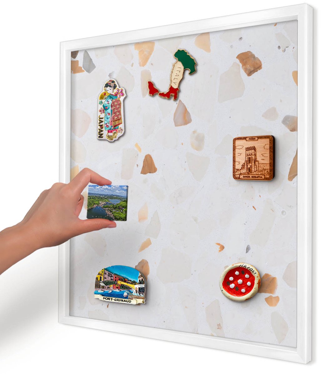Artprintcave Wit Magneetbord mit Witte Lijst - 50x50 cm - Warm Mozaïek Magnetisch Bord Voor Magneten - Modern Wandbord Magnetisch - Teksten