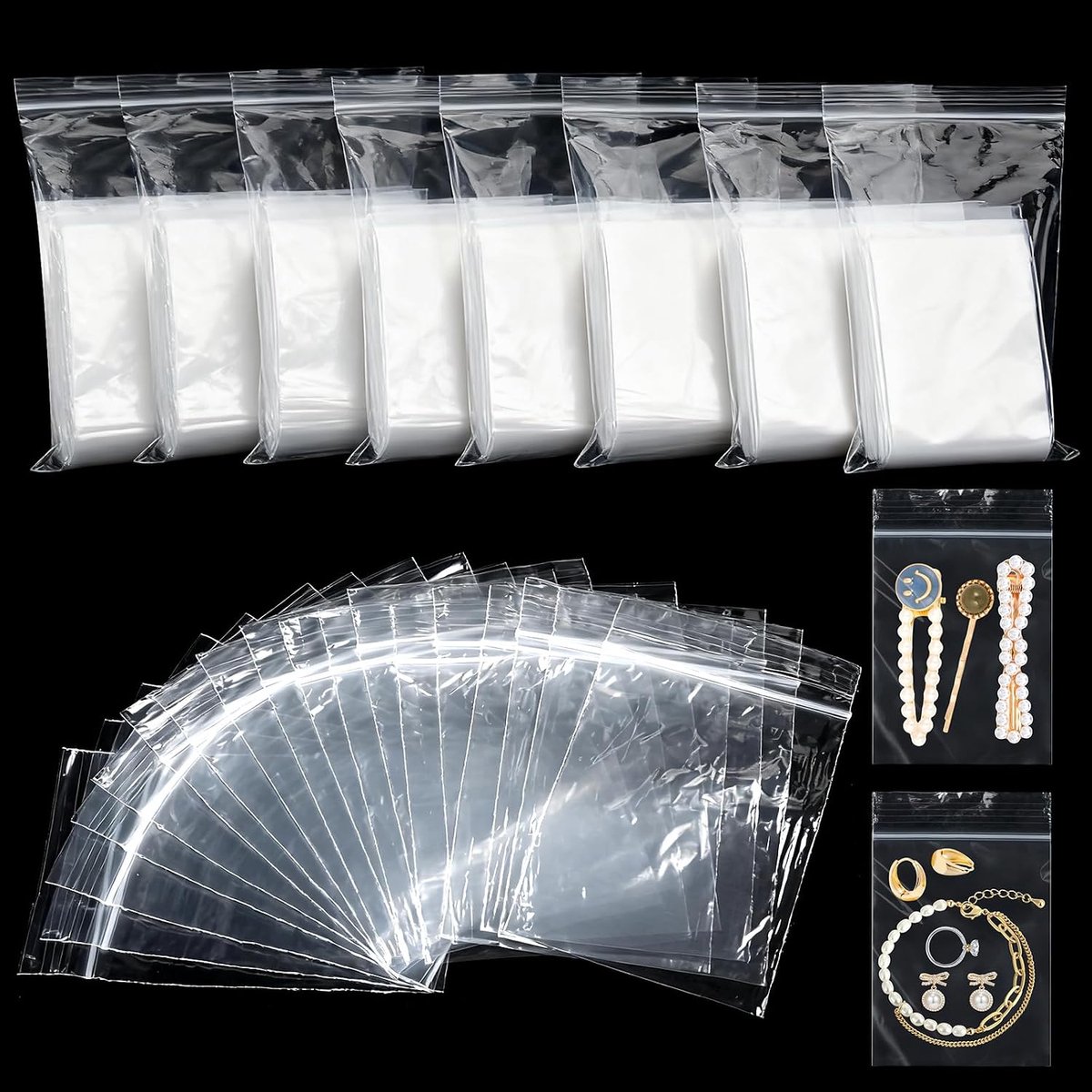 SnelShoppen - Resealable Bags 6 x 9 cm, Zip Bags, Waterdichte Plastic Zakjes, Herbruikbare Pouches voor Sieraden, Haarsieraden, Elektronische Onderdel