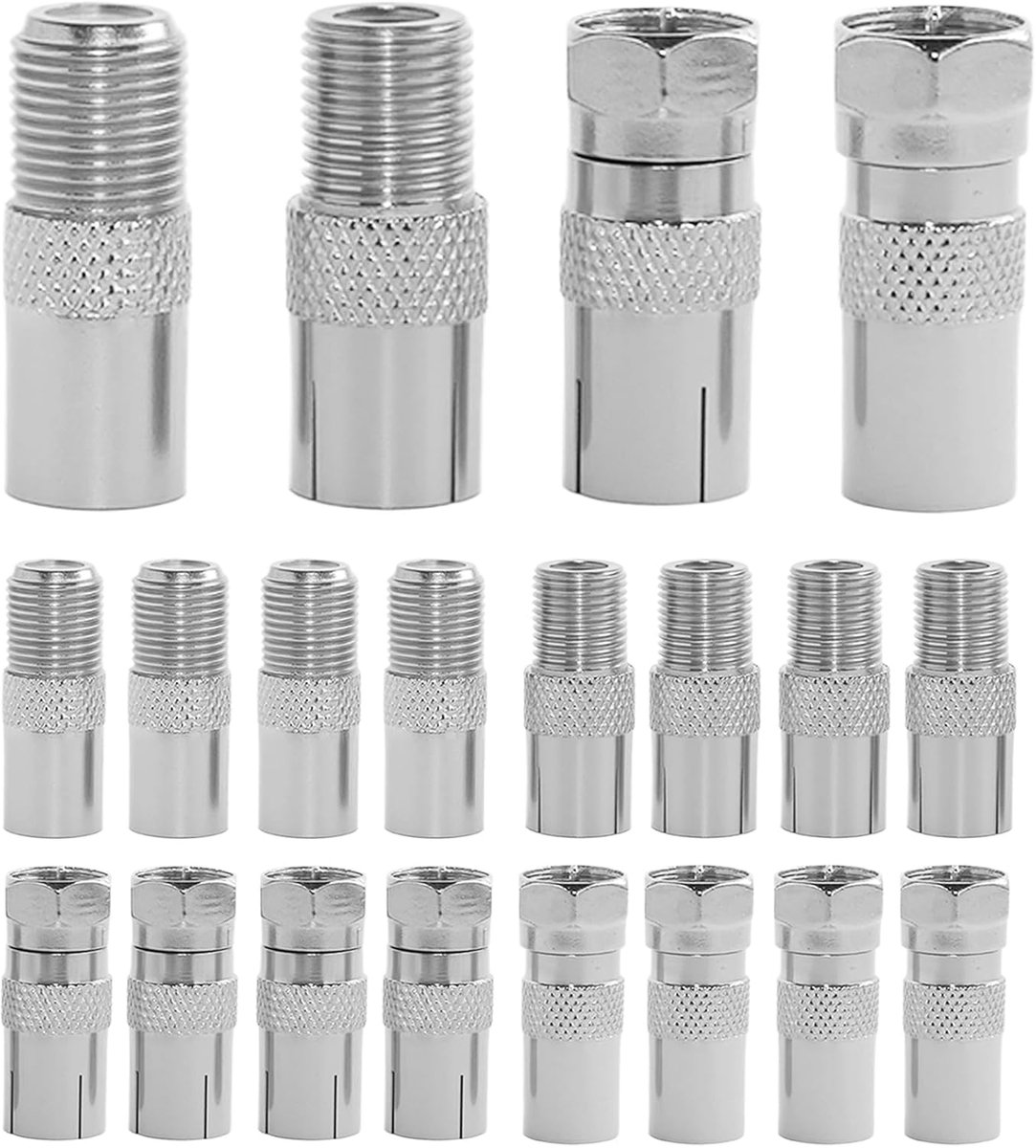 SnelShoppen - Pack van 20 F Plug Connectoren, Antenne Plug & Coaxiale Kabel Adapters, Satelliet Kabel, Coaxiale Kabel Connector, Antenne Kabel voor Vo