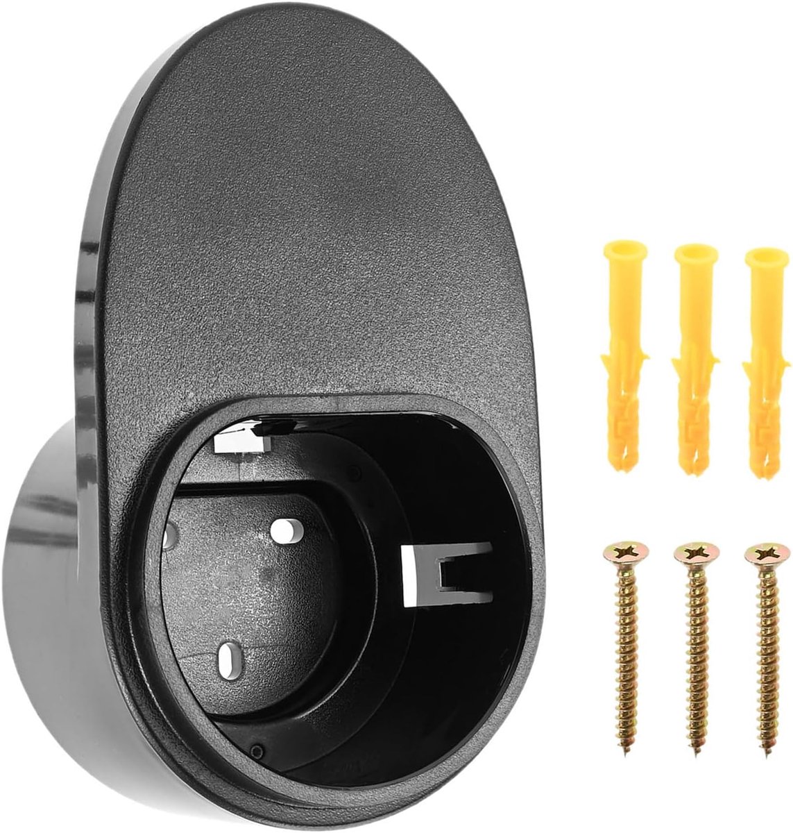 SnelShoppen - Universele Type 2 EV Charger Houder Wandgemonteerd, IEC 62196-2 Plug Holster, Buiten Waterproof Oplaadkabel Organizer met Schroeven