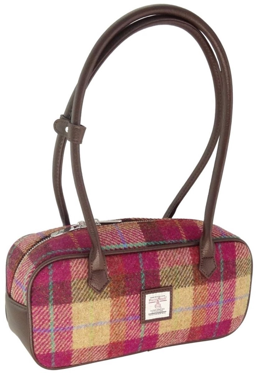 Schoudertas Tora Burgundy & Sand - 28x12x9 - Harris Tweed - Glen Appin of Scotland