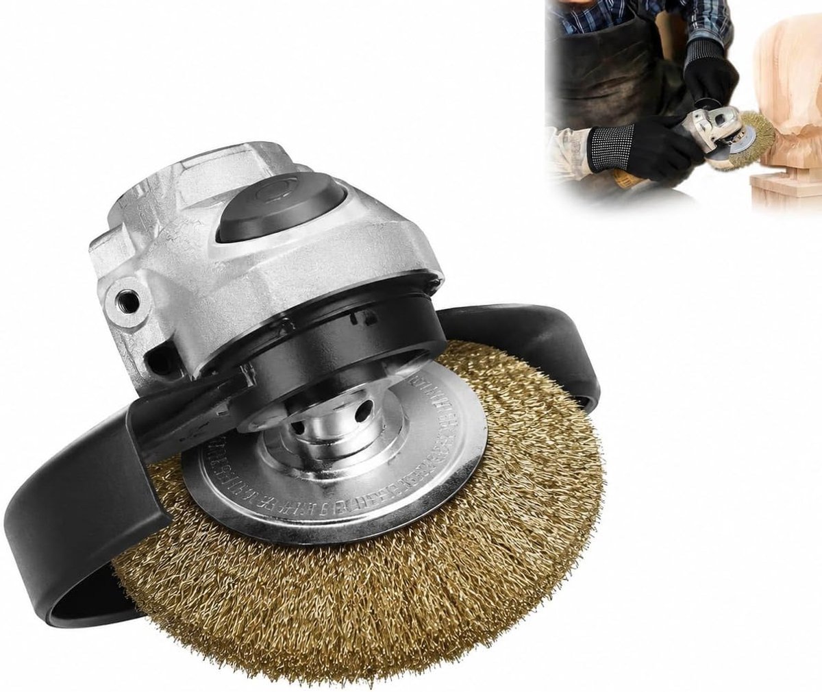 SnelShoppen - Joint Brush Set 5 Stuks Onkruidborstels 125mm Diameter Stalen Borstels Voor Tuin Oprit Patio Voegenreiniging Geschikt Voor Multiborstel