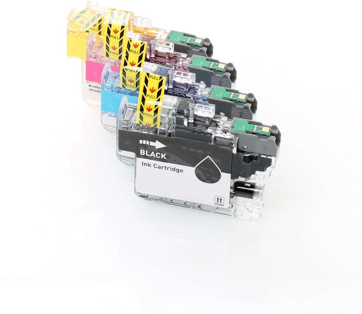 Brother LC521 - Inktcartridge Multipack 4-delig - 1x Zwart, 1x Cyaan, 1x Magenta, 1x Geel - Huismerk Compatible - Geschikt voor Brother DCP-J1260W Brother DCP-J1260DW Brother DCP-J1310DW Brother DCP-J1313DW Brother DCP-J136 Brother DCP-J1360DW