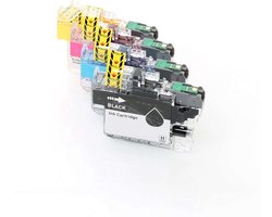 Toners-kopen.nl Brother LC521 - Inktcartridge Multipack 4-delig - 1x Zwart, 1x Cyaan, 1x Magenta, 1x Geel - Huismerk Compatible - Geschikt voor Brother DCP-J1260W…