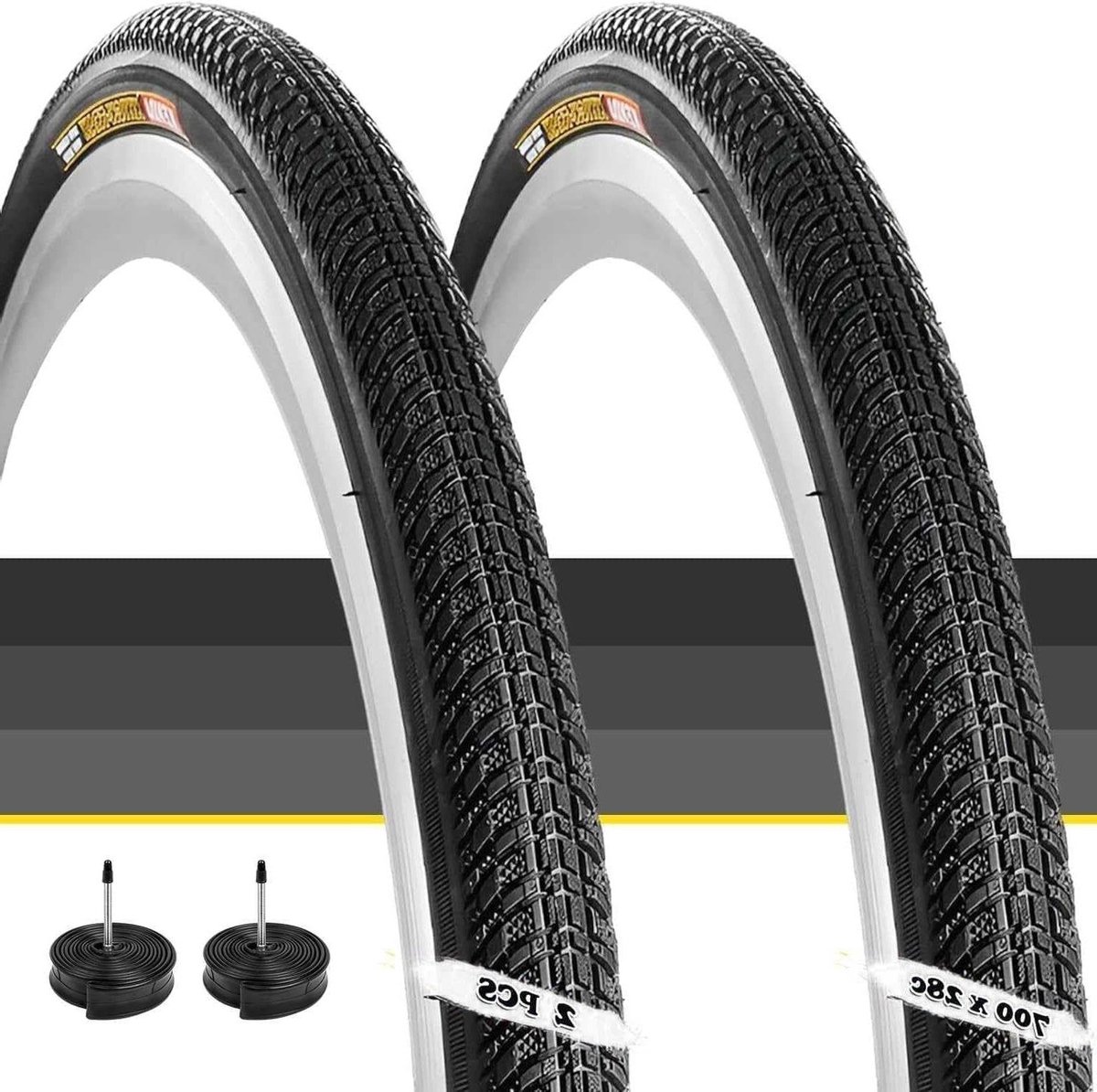 Fietsbanden Set - Wegbanden Racebanden - Snel Fietsen - Slijtvast Lekbestendig - 700x28c - Zwart