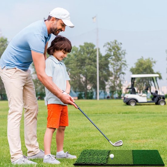 SnelShoppen - 3-in-1 Golf Oefenmat 60x30cm, Golf Trainingsmat met Rough en Fairway, Schokabsorberende Trainer voor Golfstrokes van Snelshoppen — afbeelding 3