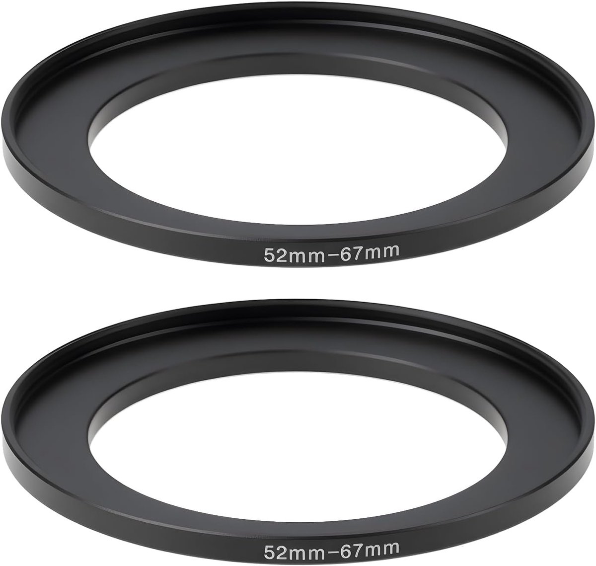 SnelShoppen - 2pcs 52mm naar 67mm Step Up Camera Lens Converter Filter Adapter Ring - Metaal - Lichtgewicht en Duurzaam - Voor Fotografie Accessoires