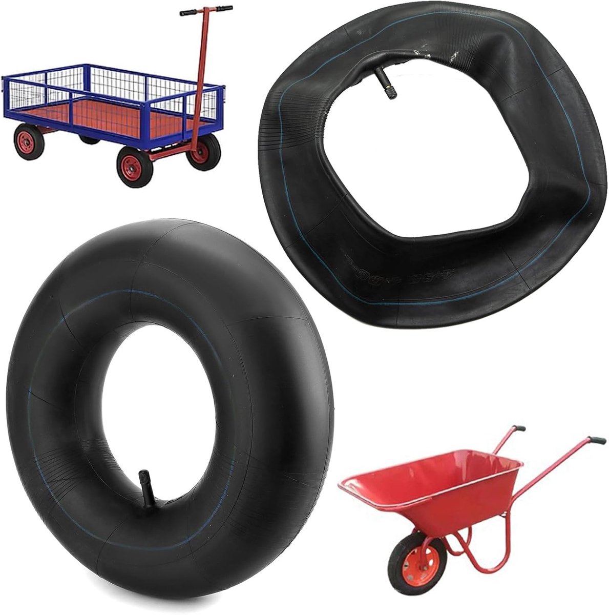 SnelShoppen - 2x 4.80/4.00-8 Binnenbanden voor Steekwagens, Handkarren, E-Scooters - Hoogwaardige Rubber, TR13 Ventiel - Duurzaam en Veerkrachtig