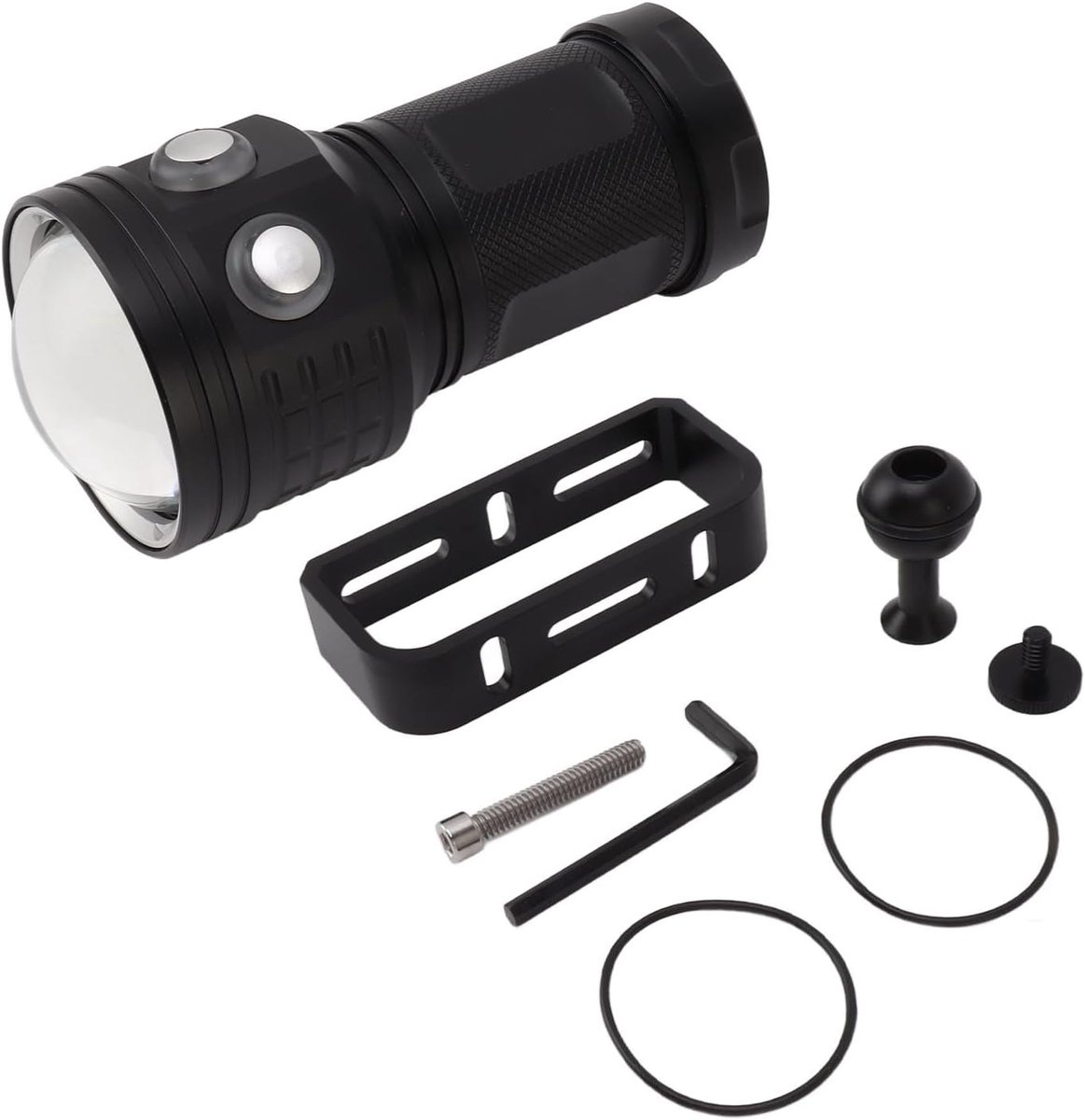 SnelShoppen - Professionele Duiklamp 10000lm IPX8 Waterproof Onderwater Zaklamp tot 100m met Rood en Blauw Licht voor Duiken, Camping en Avontuur