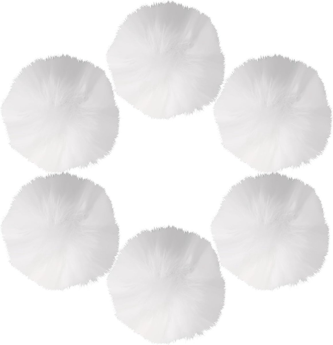 SnelShoppen - Pack van 6 Fluffy Pom Poms, Rond Neppels, 7 cm, Kleurrijke Ponpon voor Hoed, Sjaals, Tas, Kerstboom, Sleutelhanger, Accessoires, 3 Kleur