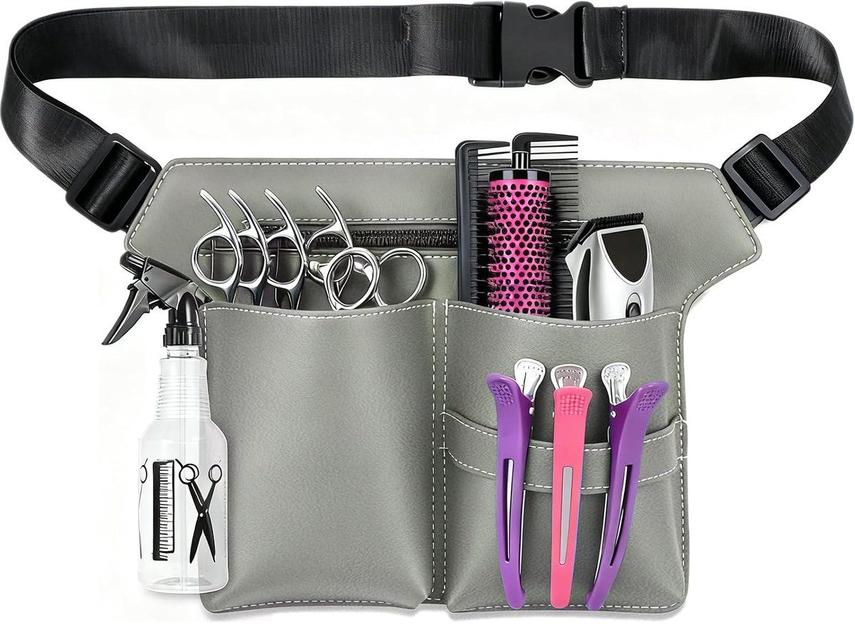 Haarstyling Gereedschapszak - PU Leer - Grijs - Handig voor kappersgereedschap - SnelShoppen