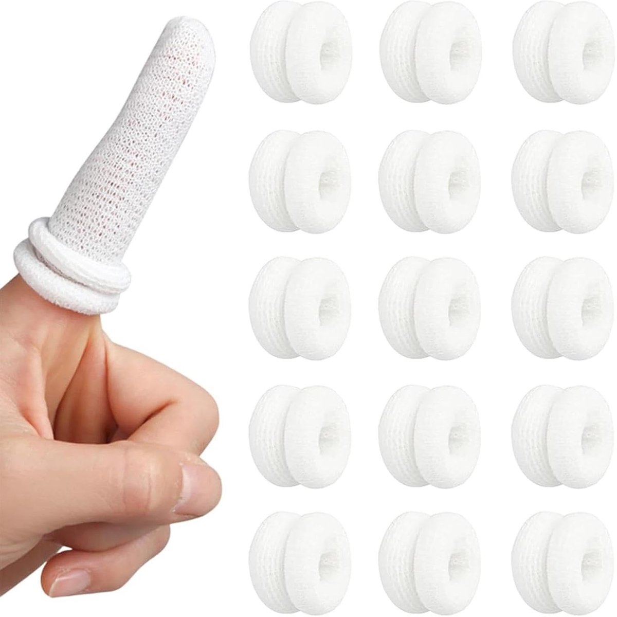 SnelShoppen - 15 Stuks Vingerbandages Tubulair, Fijn katoen en Spandex, Comfortabele Vingerbescherming voor Keuken, Werk en Dagelijks Gebruik