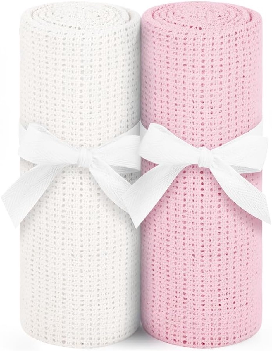 SnelShoppen - 100 x 75 cm Newborn Katoenen Babydeken, Kids Babydeken, Geschikt voor Kinderwagen, Autostoel en Ledikant, Ademend en Zacht