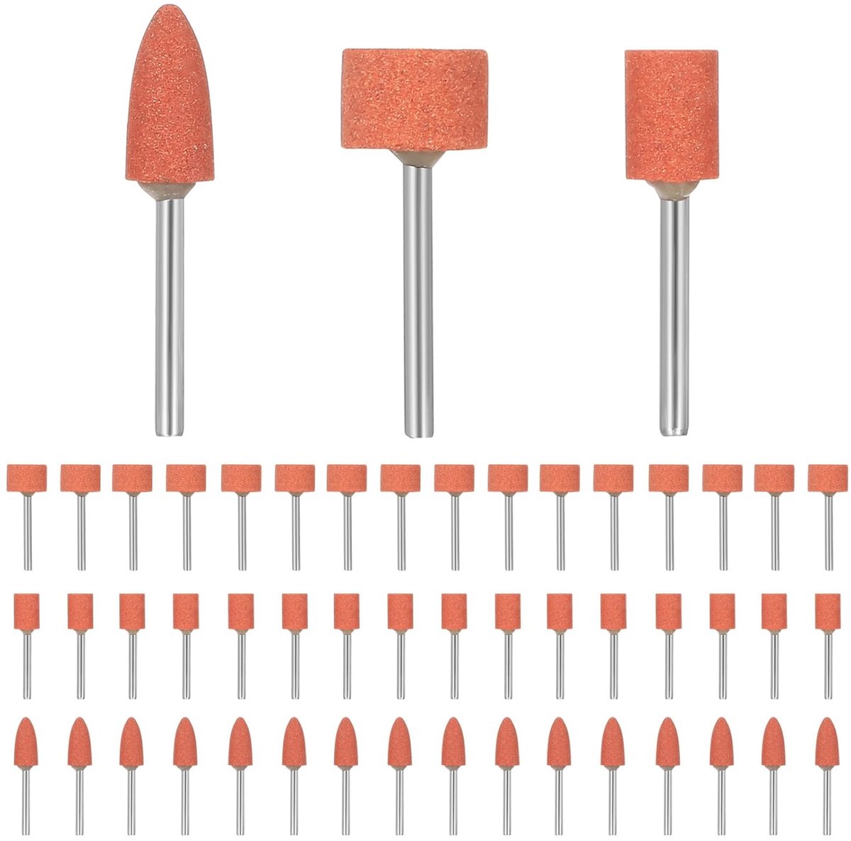 51-Piece Corundum Grinding Point Set, Grinding Heads and Polishing Heads 1/8", Grinding Device Accessories, Corundum - ShopVlot
