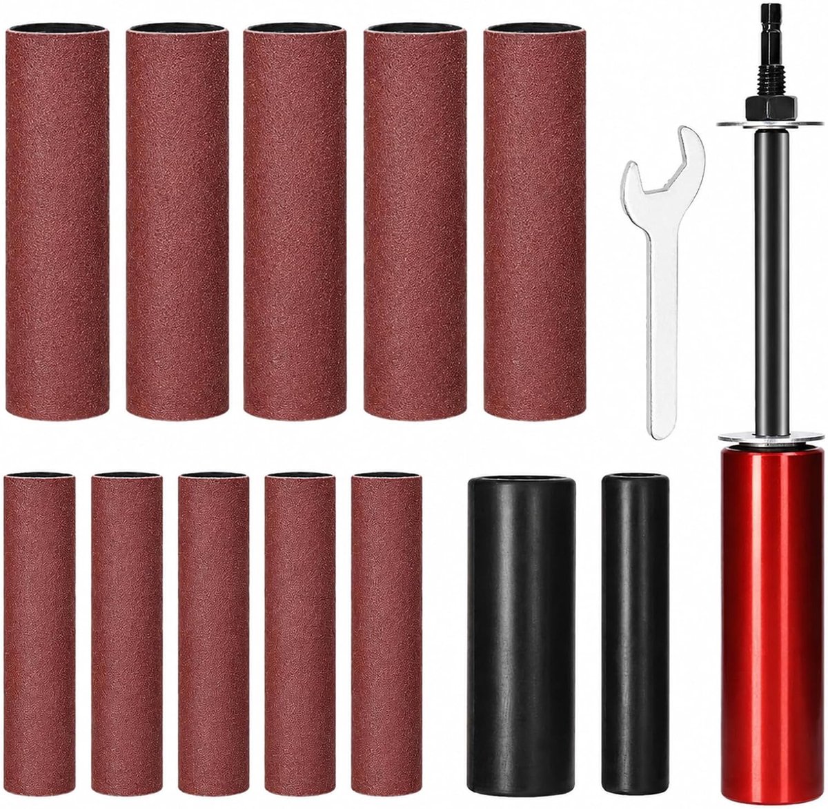 SnelShoppen - Spindle Schuuradapter, Hand Schuurdrum, Aluminium Legering Schuurhouder Set voor Hout en Metaal, 6 Stuks